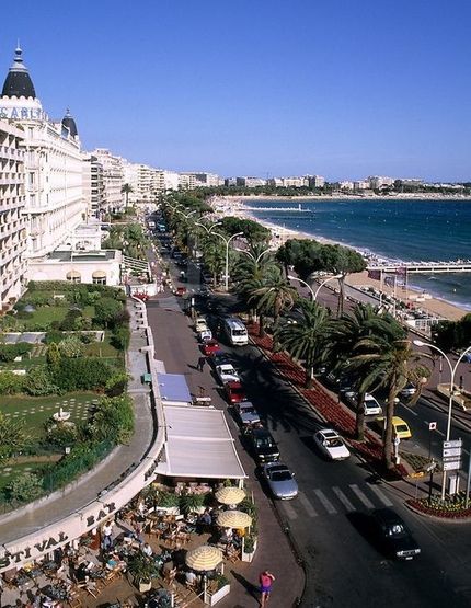 Strandboulevaden längs med Medelhavets strand.