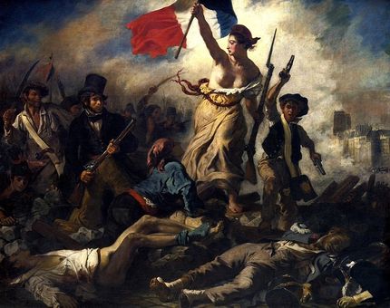 Franska revolutionen illustrerades av ett mästerverk signerat Delacroix. Frihet på barrikaderna kallas den på svenska.