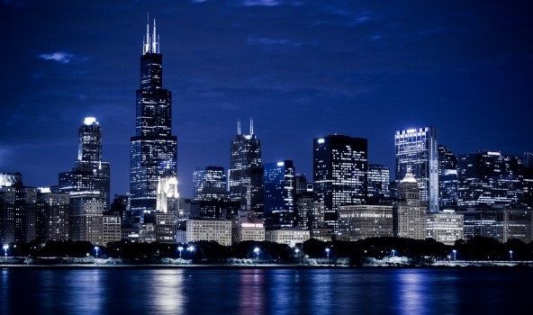 Chicagos skyline fanns ju på var och vart annat vykort.