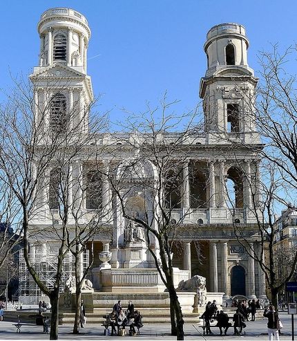 Kyrkan Saint-Sulpice, där Strindberg kraftsamlade och fick sitt erkännade.