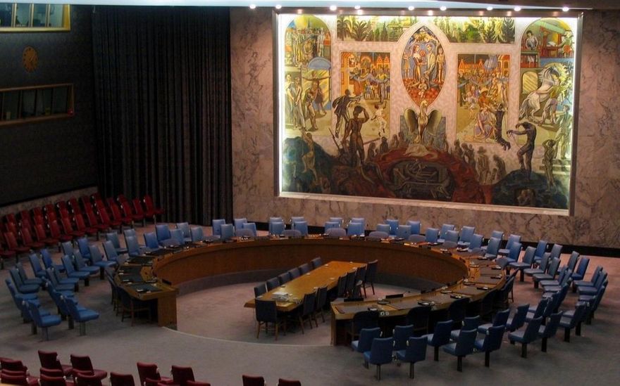 Per Krohg har dekorerat Säkerhetsrådets sal i FN-högkvarteret New York.