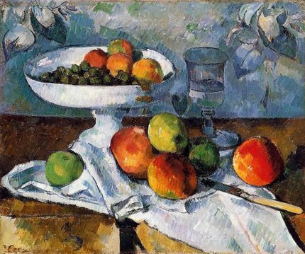 Stilleben, gärna med frukt, var något av favoritmotiv för Cezanne.