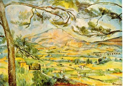 Cézanne målade av Saint-Victoire ett sjuttiotal gånger under olika förhållanden och i olika konstriktningar (1880-talet)