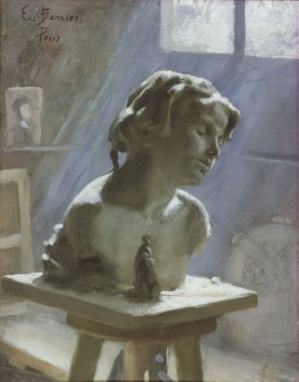 Ateljéinteriör i Paris. Eva Bonnier 1886. (Nationalmuseum).