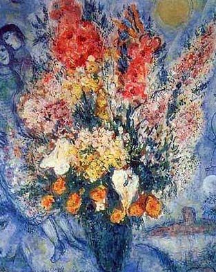 Låt oss hedra  Marc Chagall med hans egen blomsterbukett.