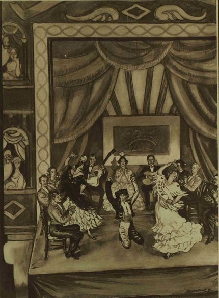 Cuadro Flamenco från föreställning i London (källa: The Illustrated London News)..