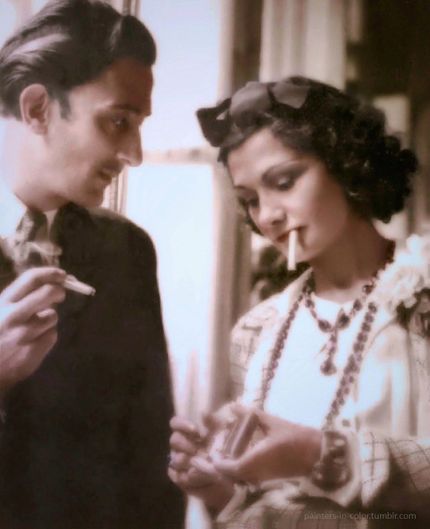 Salvador Dalí  och Coco Chanel omkring 1938.