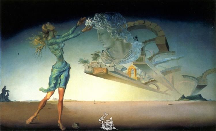 Uppdragen tycktes hagla över Dalí. Här en bild, i en serie om tre, för marknadsföring av parfymen 