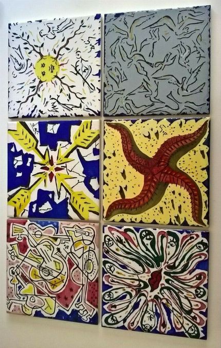 “La Suite Catalane” (1954). Uppsättning av sex glaserade keramikplattor.