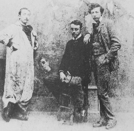 Matisse (i mitten) på Académie Julian.