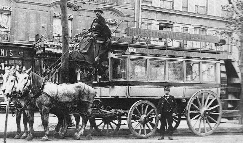 Från Montparnasse till Montmartre med hästdragen omnibuss.