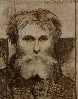 Gustave Moreau, självporträtt 1872. Han var själv representerad på Louvren med fyra målningar.