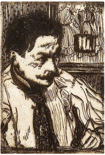 I december 1899 fick det tragiska beskedet om att hans bäste vän Henri Evenepoel hade dött i tyfus. Bilden är ett självporträtt av honom, 1899.