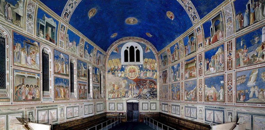 Scrovegni-kapellet i Padua med fresker av Giotto di Bondone.