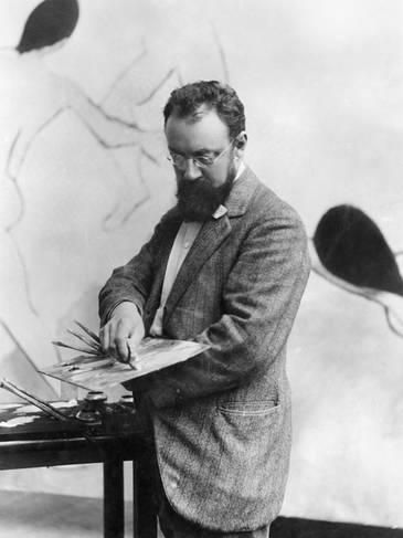 Matisse arbetar i sin ateljé i 