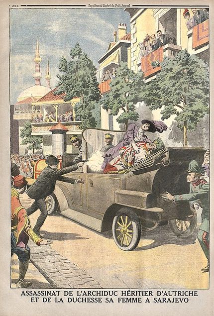 Skotten i Sarajevo, som enligt många var den incident som utlöste det Första världskriget.