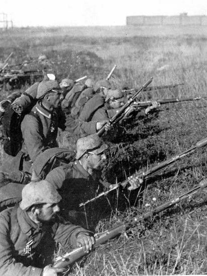 Tyska soldater vid slaget vid floden Marne.