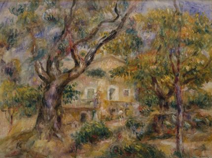 Av Renoir ca 1910. Hans hus och trädgård Les Collette i Cagnes-sur-Mer i närheten av Nice.