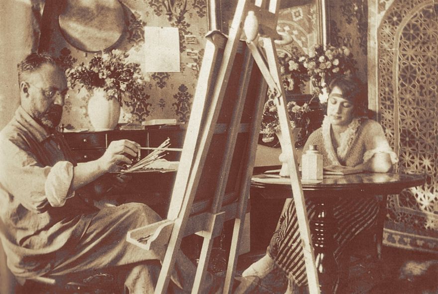 Matisse och Henriette Darricarrère i atején 1921.