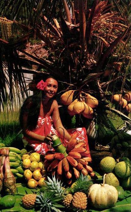 Exotiska frukter på Tahiti ( förmodar att de såg likadana ut 1930).