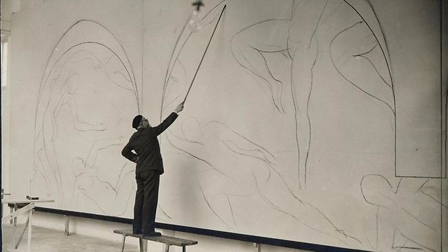 Matisse arbetar med sin stora målning 