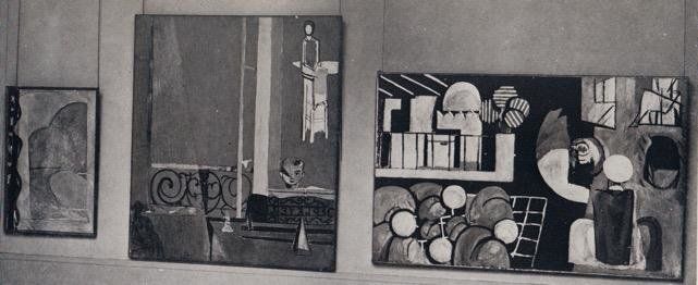 Väggen med målningar av Matisse på L´art International Independant på Musée du Jeu de Paume.
