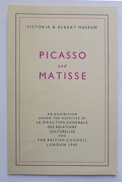 Katalogen för Matisse-Picasso-utställningen i London.