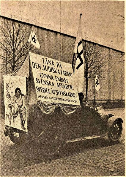 I Göteborg var judehetsen mer påtaglig än annorstädes. Tidningen Vidis hakkorsprydda propagandabil  åkte runt i de centrala delarna av  Göteborg  rund årsskiftet 1924-1925.