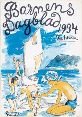 Framsida till Barnens Dagblad, 1934 av Isaac Grünewald.
