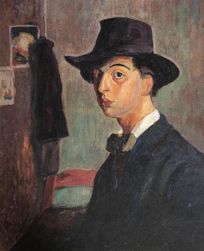 Självporträtt, 1906 av Isaac Grünewald.