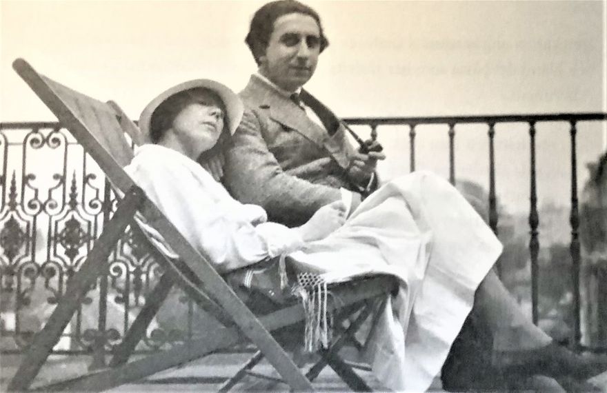 Sigrid och Isaac på ateljéterrassen i Paris, 1922.